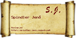 Spindler Jenő névjegykártya