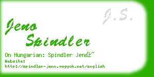 jeno spindler business card